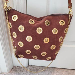 Italian Chocolate Suede Handbag
